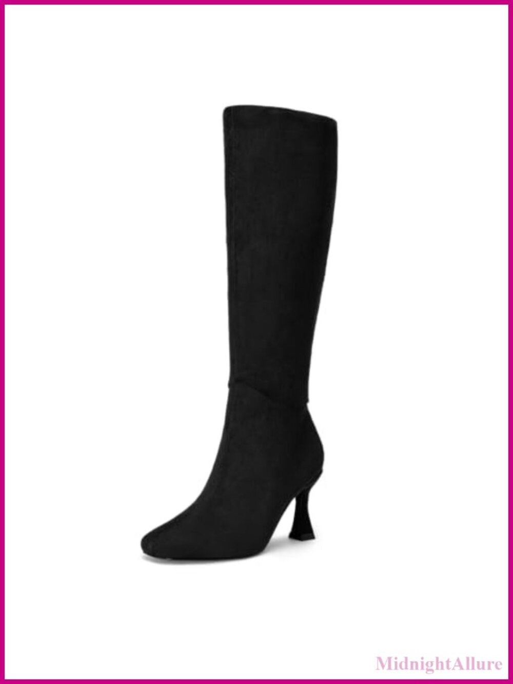 Kitten Heel Knee High Boots Square Toe Tall Boots